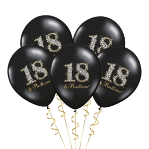 BALONY CZARNE 18 & BRILLIANT 30cm 5szt