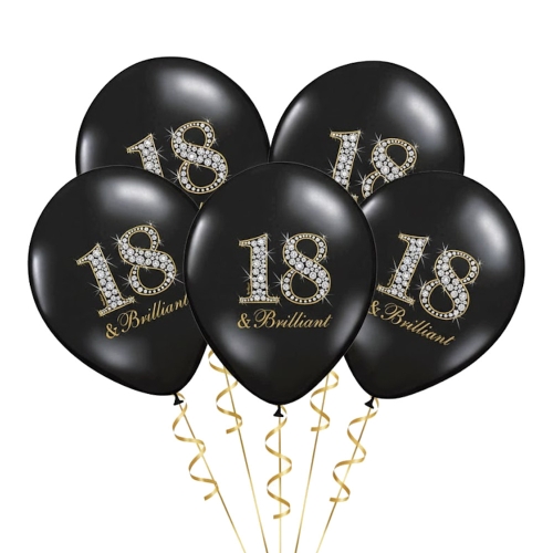 BALONY CZARNE 18 & BRILLIANT 30cm 5szt