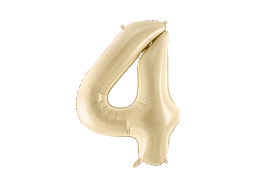 BALON CYFRA 4 BEŻOWY 28'' 72cm