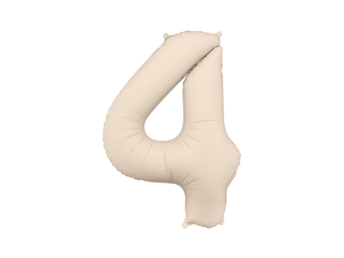 BALON CYFRA 4 JASNOBEŻOWY 34'' 86cm