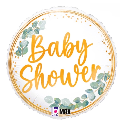 BALON GRABO BABYSHOWER LISTKI OKRĄGŁY BIAŁY 18'' 46cm