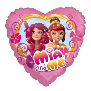 BALON PARTY FACTORY MIA I JA SERCE RÓŻOWY 18'' 46cm