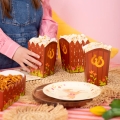 PUDEŁKA NA POPCORN KONIKI PODKOWY BRĄZOWE 6szt
