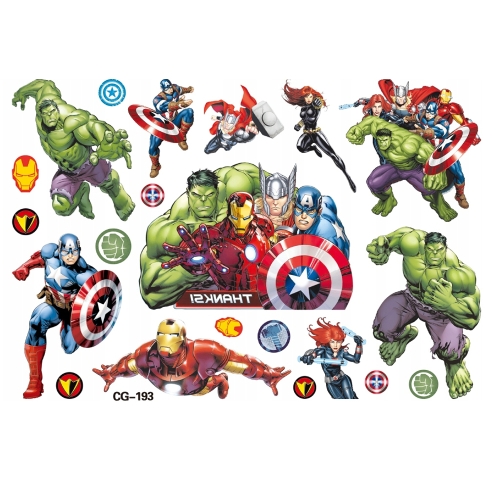 TATUAŻE ZMYWALNE SUPERBOHATEROWIE AVENGERS MIX