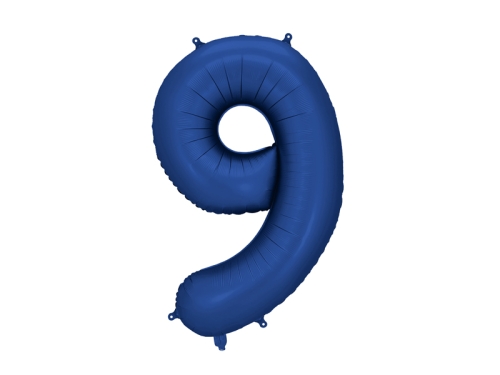 BALON CYFRA 9 GRANATOWY 34'' 86cm