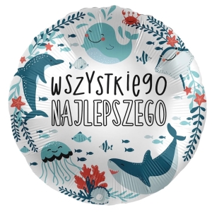 BALON PREMIOLOON WSZYSTKIEGO NAJLEPSZEGO RYBKI BIAŁY 17'' 43cm