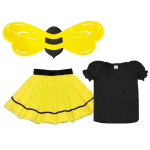 ZESTAW PSZCZÓŁKA CZARNO-ŻÓŁTY 116-128 3el