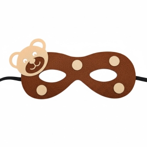 MASKA MIŚ KROPKI FILCOWA BRĄZOWO-BEŻOWA