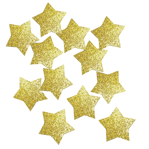 ZESTAW GWIAZDKI PIANKOWE BROKAT ZŁOTE 12szt