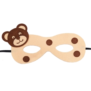 MASKA MIŚ KROPKI FILCOWA BEŻOWA