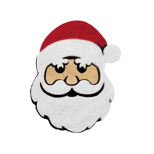 EMBLEMAT ŚWIĘTY MIKOŁAJ FILCOWY BIAŁO-CZERWONY 8x6cm