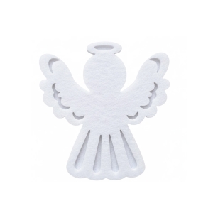 EMBLEMAT ANIOŁEK FILCOWY BIAŁY 7x6,5cm
