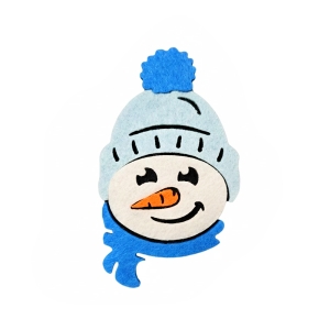 EMBLEMAT BAŁWANEK FILCOWY BIAŁO-NIEBIESKI 9x5,5cm