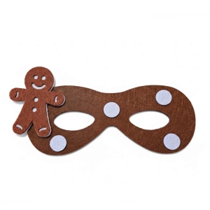 MASKA PIERNIKOWY LUDZIK KROPKI FILCOWA BRĄZOWA