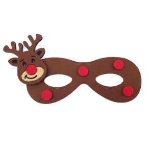 MASKA RENIFER KROPKI FILCOWA BRĄZOWA