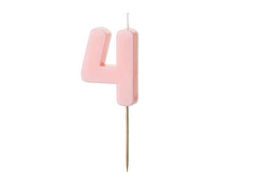 ŚWIECZKA CYFRA 4 PASTEL RÓŻOWA 5,5cm