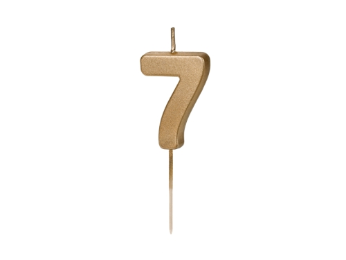 ŚWIECZKA CYFRA 7 CIEMNOZŁOTA 4,5cm