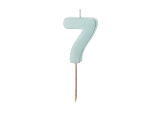 ŚWIECZKA CYFRA 7 PASTEL TURKUSOWA 5,5cm