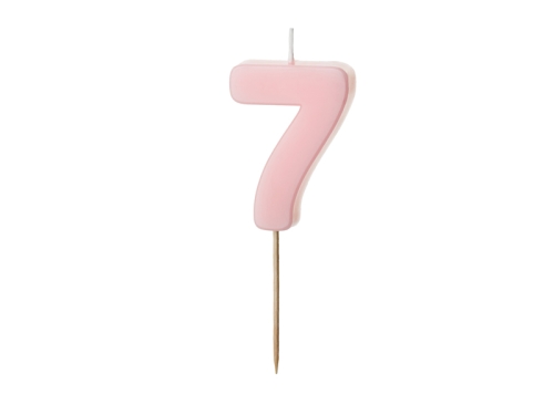 ŚWIECZKA CYFRA 7 PASTEL RÓŻOWA 5,5cm