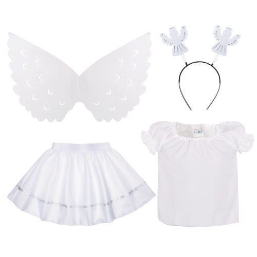 ZESTAW ANIOŁEK BIAŁY 116-128 4el