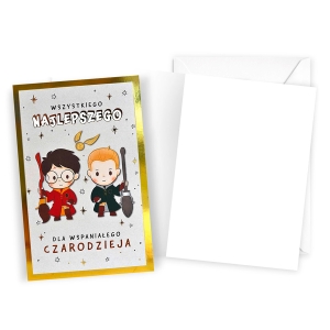 KARTKA URODZINOWA WSPANIAŁY CZARODZIEJ HARRY POTTER 17x11cm