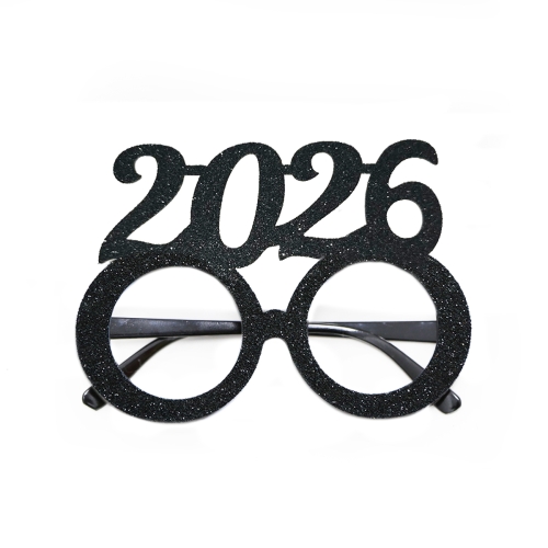 OKULARY SYLWESTROWE STUDNIÓWKA 2026 BROKATOWE CZARNE