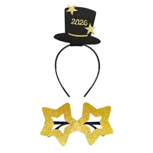 ZESTAW SYLWESTER 2026 CZARNO-ZŁOTY 3el