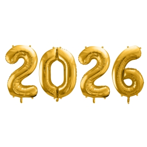 BALONY 2026 ZŁOTE 34'' 86cm 4el