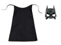 ZESTAW BATMAN CZARNY PELERYNA 75cm 2el