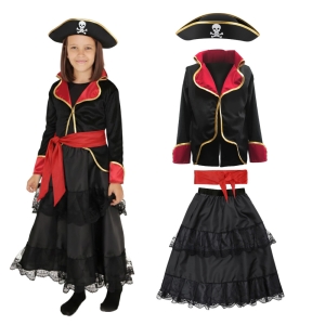 ZESTAW PIRATKA CZARNY 116-128 4el