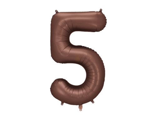 BALON CYFRA 5 CIEMNOBRĄZOWY 34'' 86cm