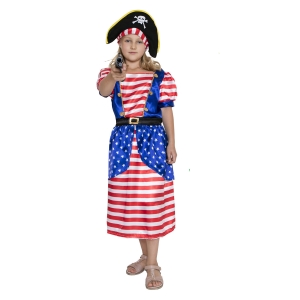 STRÓJ PIRATKA GWIAZDKI NIEBIESKO-CZERWONA 120-130