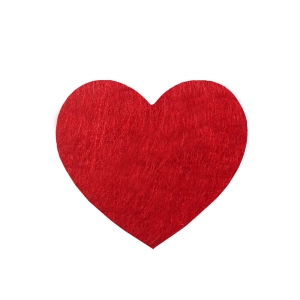 EMBLEMAT SERCE FILCOWY CZERWONY 6x5cm