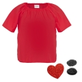 BLUZKA SERCE PONGEE CZERWONA 146-158
