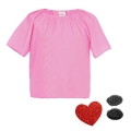 BLUZKA SERCE PONGEE RÓŻOWA 98-110