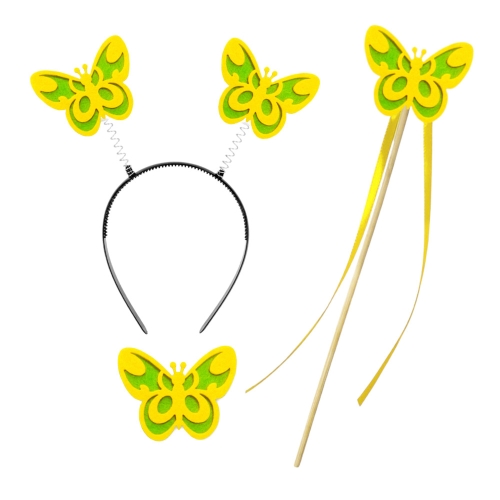 ZESTAW MOTYLEK ŻÓŁTO-ZIELONY 3el