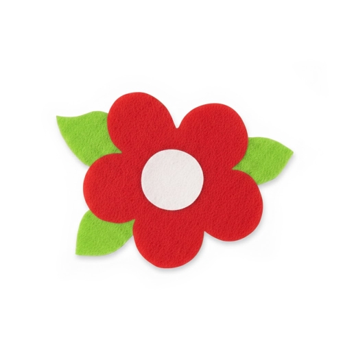 EMBLEMAT KWIATEK FILCOWY CZERWONY 5cm