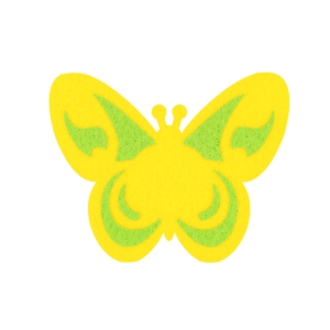 EMBLEMAT MOTYLEK FILCOWY ZIELONO-ŻÓŁTY 7cm