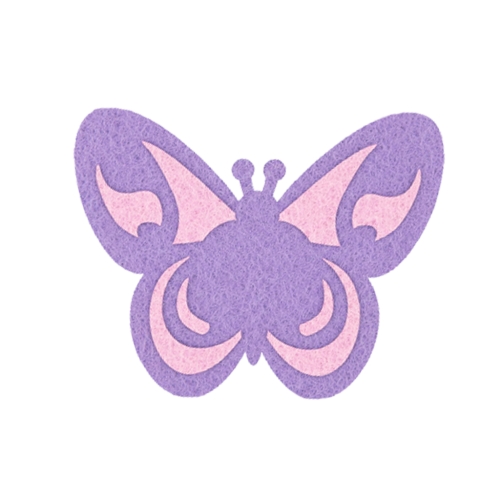 EMBLEMAT MOTYLEK FILCOWY RÓŻOWO-FIOLETOWY 7cm
