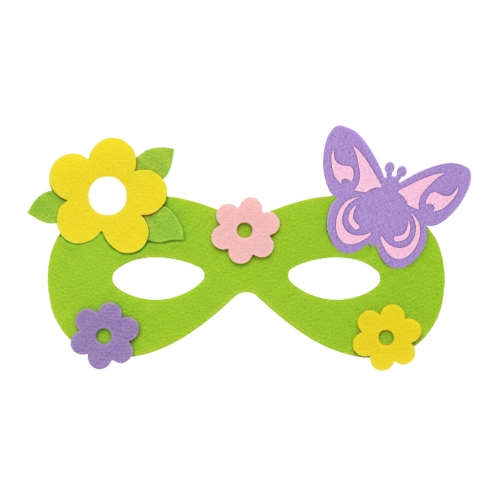 MASKA WIOSNA KWIATY FILCOWA ŻÓŁTO-FIOLETOWO-ZIELONA