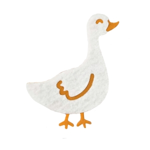 EMBLEMAT GĄSKA FILCOWA BIAŁA 8x7cm