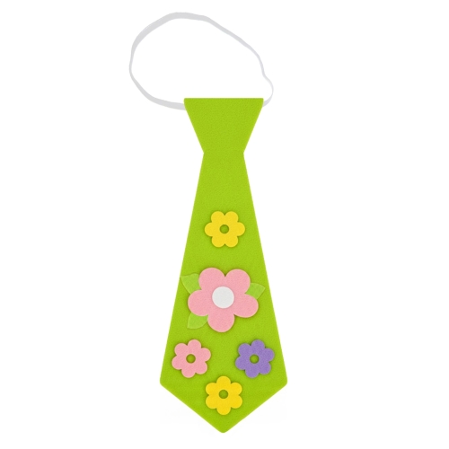 KRAWAT WIOSNA KWIATKI FILCOWY JASNOZIELONY