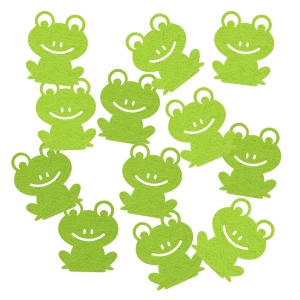 ZESTAW ŻABKI FILCOWE JASNOZIELONE 12szt