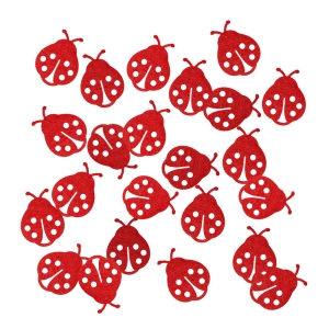 ZESTAW BIEDRONKI FILCOWE CZERWONE 24szt