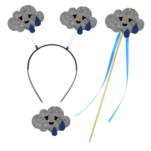 ZESTAW DESZCZ SZARY 3el