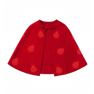 PELERYNA BIEDRONKI PONGEE CZERWONA 116-140