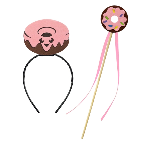 ZESTAW DONUT PĄCZEK BRĄZOWO-RÓŻOWY 3el