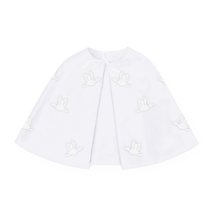 PELERYNA BOCIANY PONGEE BIAŁA 146-158