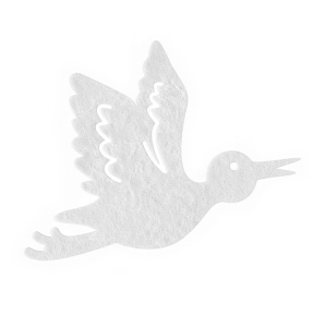 FRONT BOCIAN FILCOWY BIAŁY 9x6,5cm