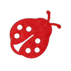 FRONT BIEDRONKA FILCOWY CZERWONY 6,5cm